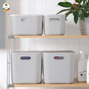 Shimoyama Muji Style Small Gray Flat Storage Box Organizer with Lid - Size A