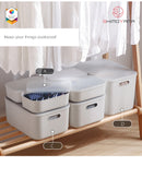 Shimoyama Muji Style Small Gray Flat Storage Box Organizer with Lid - Size A