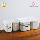 Shimoyama Muji Style Medium Gray Deep Storage Box Organizer with Lid - Size C