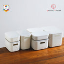 Shimoyama Muji Style Small Gray Deep Storage Box Organizer with Lid - Size B