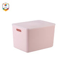 Shimoyama Muji Style Middle Pink Handled Plastic Storage Box with Lid