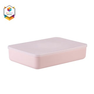 Shimoyama Muji Style Large Pink Flat Plastic Storage Box with Lid