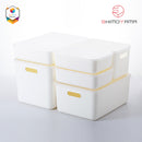 Shimoyama Muji Style Small White Flat Storage Box Organizer with Lid