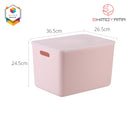 Shimoyama Muji Style Large Pink Handled Plastic Storage Box with Lid