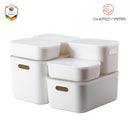 Shimoyama Muji Style Large Gray Deep Storage Box Organizer with Lid (Size D)