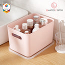 Shimoyama Muji Style Small Pink Handled Plastic Storage Box with Lid