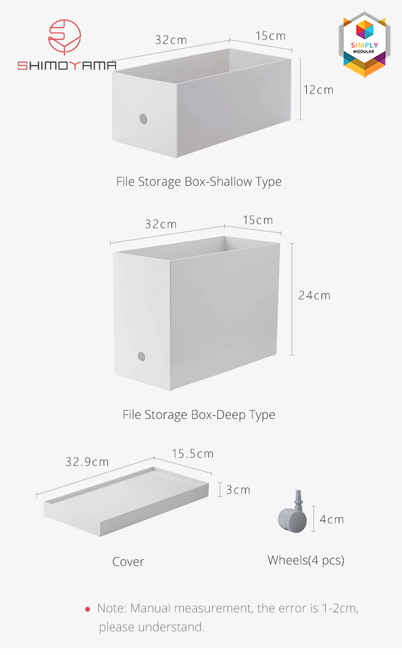 Shimoyama Muji Style Office Organizer Set (Wheels) 4 pcs for one set