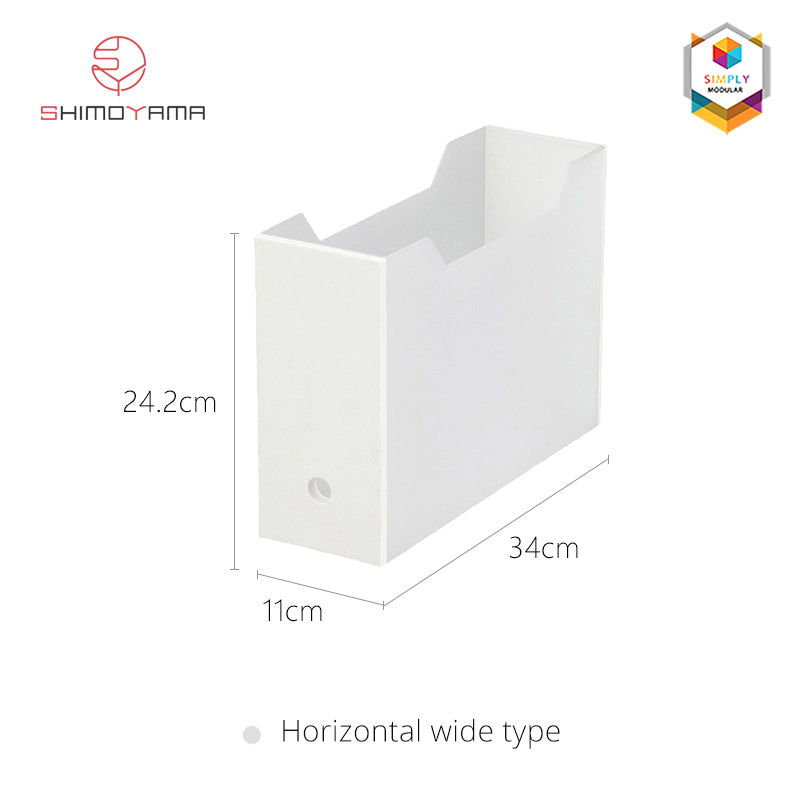 Shimoyama Muji Style Folder Box Wide White Plastic Organizer