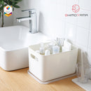 Shimoyama Muji Style Small White Handled Storage Box Organizer with Lid