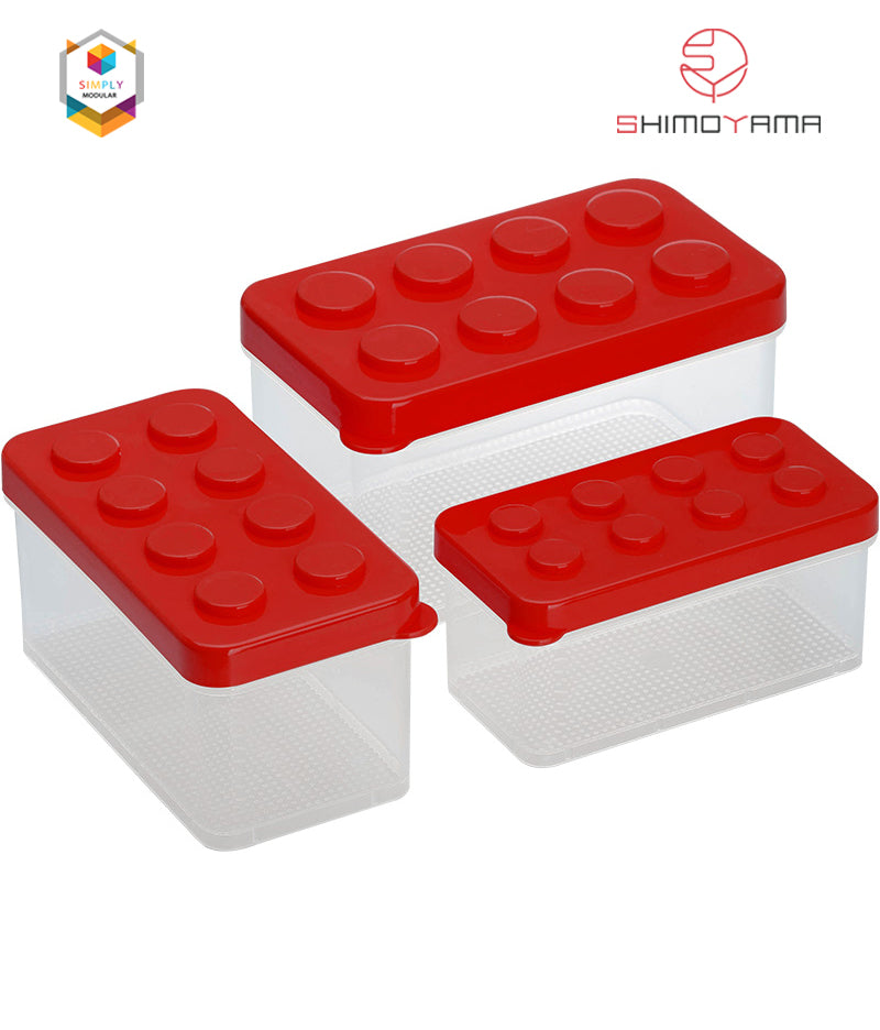 Shimoyama Lego Box Set of 3 Plastic Storage Organizer