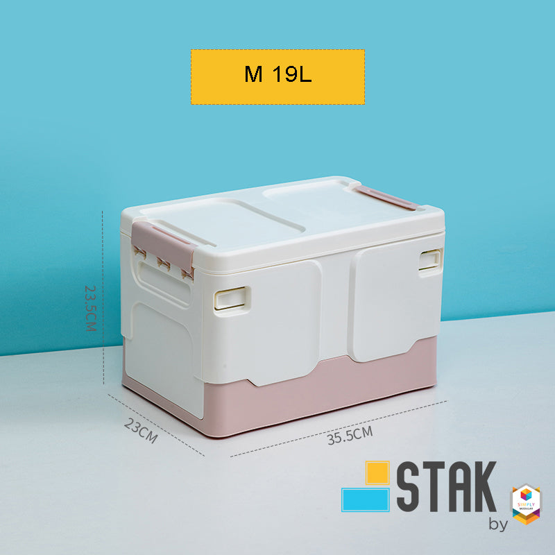 DuraStak Foldable Storage Box Organizer Size M - 19L Capacity