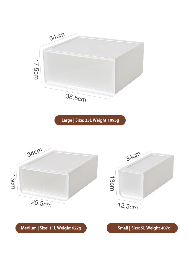 Qubit Drawer Series: Medium 11L Storage Plastic Cabinet Organizer