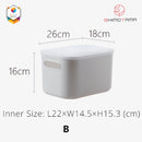 Shimoyama Muji Style Small Gray Deep Storage Box Organizer with Lid - Size B