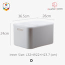 Shimoyama Muji Style Large Gray Deep Storage Box Organizer with Lid (Size D)